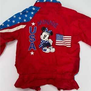RARE Vintage Minnie Mouse USA Girls Windbreaker Size 5